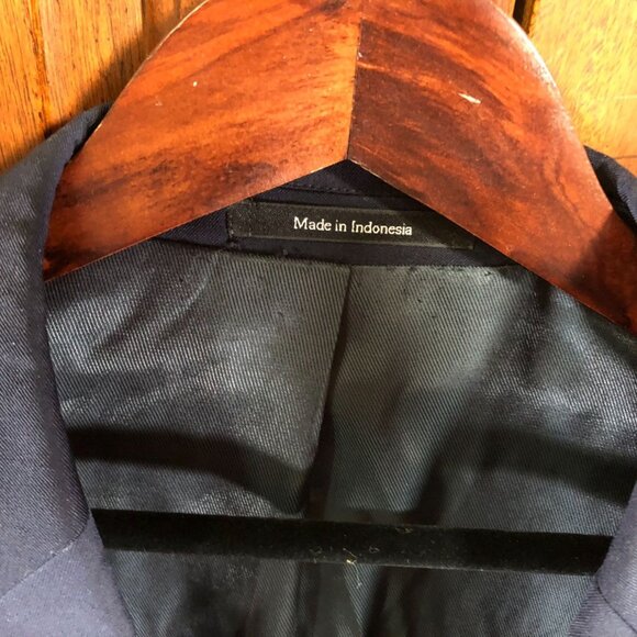 Pronto Uomo Mens Blazer Jacket 48R 100% Wool Double Button Formal Workwear Blue - Picture 14 of 16